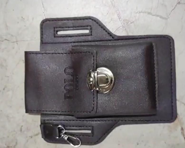 Multipurpose PU Leather Mobile Pouch with Belt Loop
