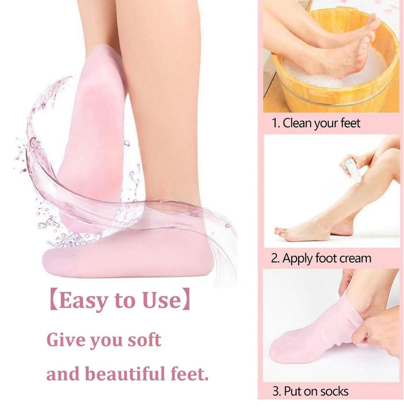 Silicone Gel Heel Socks (For Dry Cracked Feet)