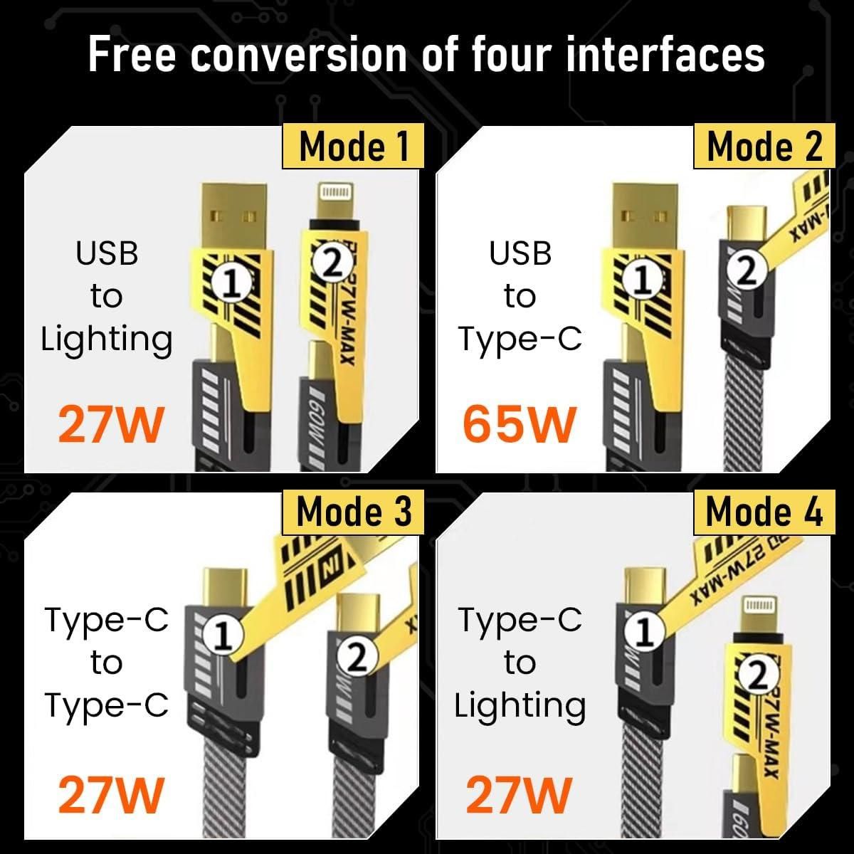 USB C Cable Lightning Cable 4 in 1